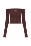 Briah Cut Out Modal Long Sleeve Top - Mahogany