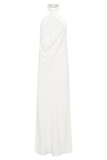 Laura Halter Satin Gown - White