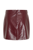 Coralia Faux Leather Bubble Mini Skirt - Cherry Red
