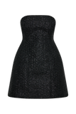 Gala Strapless Tweed Mini Dress - Black