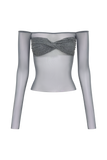 Garcelle Diamante Off Shoulder Top - Gunmetal