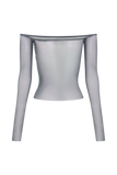 Garcelle Diamante Off Shoulder Top - Gunmetal