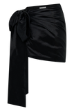 Becca Taffeta Mini Skirt With Tie - Black
