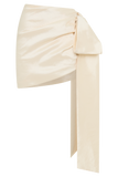 Becca Taffeta Mini Skirt With Tie - Ivory
