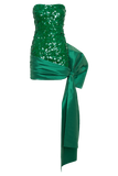 Franka Strapless Bow Mini Dress - Emerald
