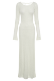 Talia Maxi Open Back Knit Dress - Ivory