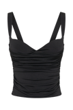 Hailey Slinky Long Line Sweetheart Top - Black
