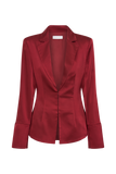 Hartley Satin Collared Shirt - Berry