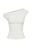 Alayna Recycled Nylon Ruched Top - White