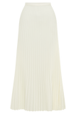 Twyla Pleated Suiting Maxi Skirt - Ivory