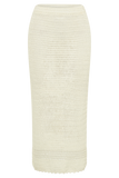Paris Crochet Midi Skirt - Ivory