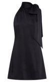 Aubriella Halter Mini Dress With Tie - Black