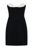 Deana Contrast Suiting Strapless Mini Dress - Black