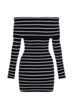 Dominica Off Shoulder Knit Mini Dress - Black