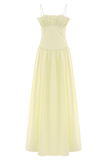 Janis Cotton Frill Maxi Dress - Lemon
