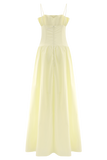 Janis Cotton Frill Maxi Dress - Lemon