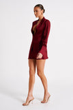 Hartley Satin Collared Shirt - Berry