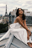 Kailey Low Back Maxi Dress With Detachable Bow Train - White