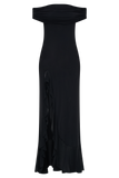 Audrey Off Shoulder Mesh Maxi Dress - Black